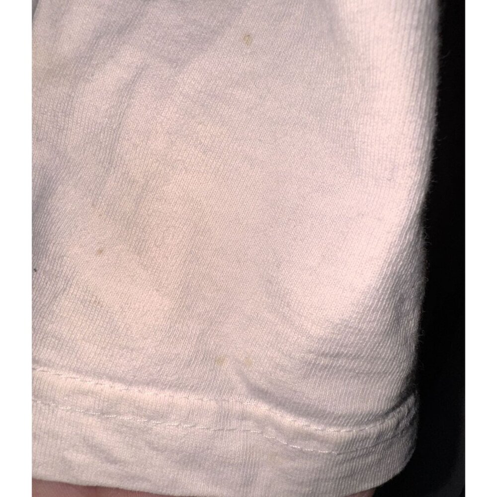 Vintage Champion L/XL White Graphic T-Shirt With Multicolor Logo Patch - Picture 5 of 5